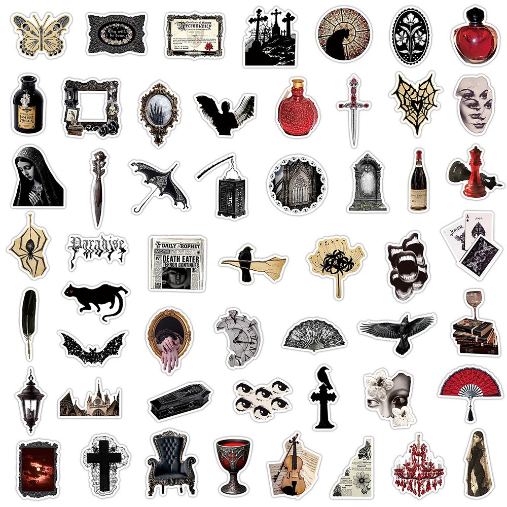 10/30/50pcs Cool Horror Creative Cartoon Stickers Vintage Goth Decals DIY Notebook Suitcase Laptop Guitar Waterproof Sticker Toy