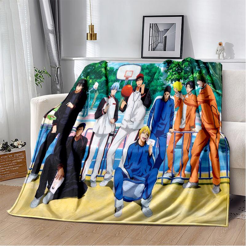 Anime Kuroko's Basketball Cartoon Blanket,Soft Throw Blanket for Home Bedroom Bed Sofa Picnic Travel Office Cover Blanket Kids