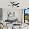 42-inch ceiling fan with lighting, DC motor, timer function (1/4/8 H), remote control included, 5 ABS blades-black