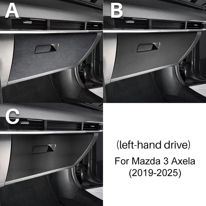 Car Copilot Box Anti-kick Sticker LHD RHD For Mazda 3 Axela BP -   2024 2025 Suede Carbon Fiber Style Protect