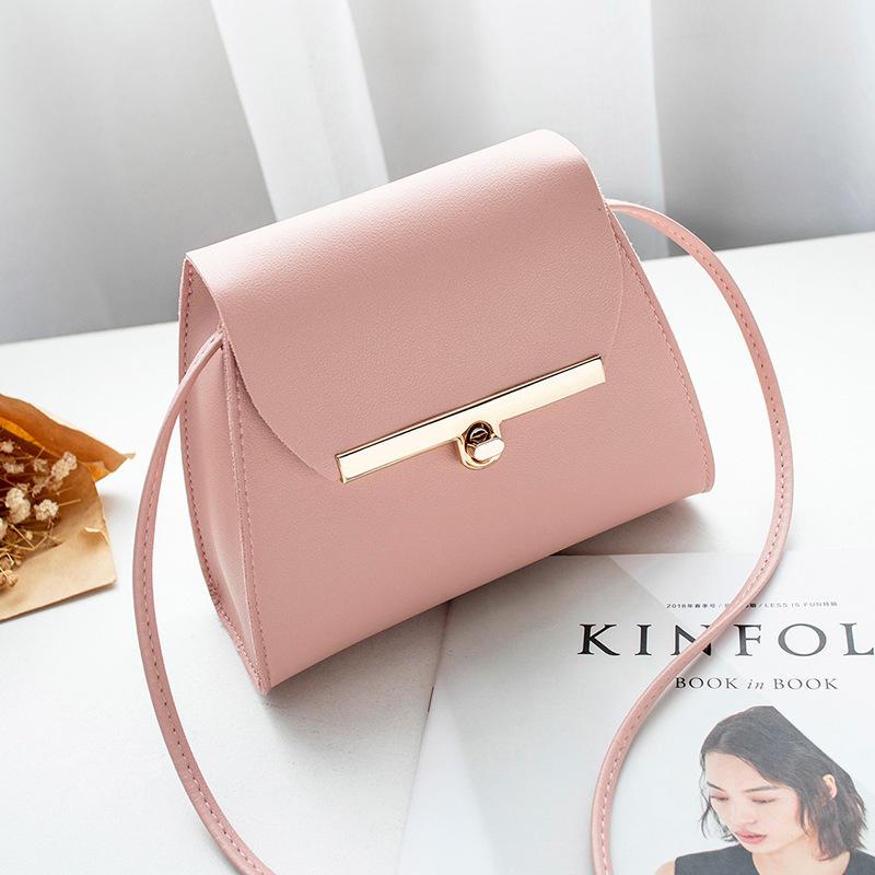 

Guangzhou wholesale bag women s bag new shoulder messenger bag fashionable Korean version solid color mini square bag рожевий