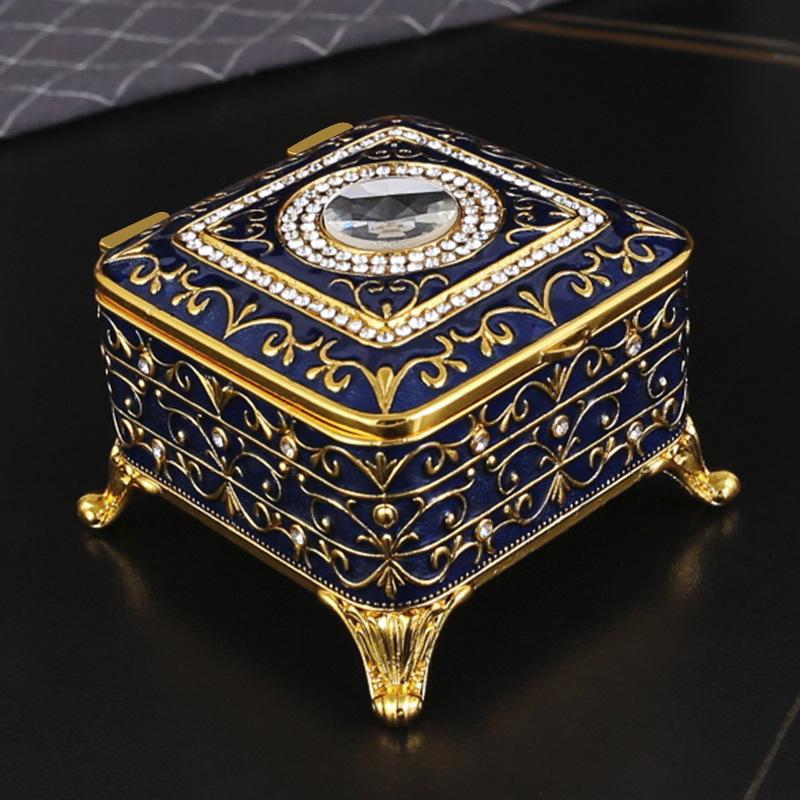 Leichter Luxus Retro Prinzessin Schmuckschatulle Europäische Metall Schmuckschatulle Exquisites Emaille Halsketten Schmuck Hochwertige Aufbewahrungsbox