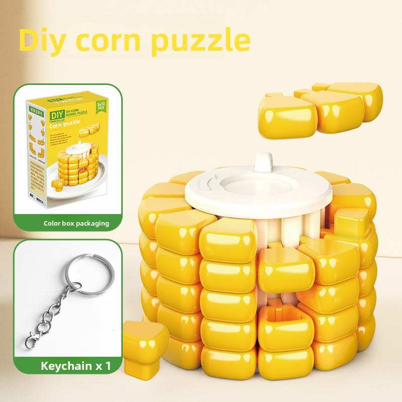 Kids 3D Printing Corn Magic Cube Stress Relieving Toys Tetris Jigsaw Puzzle Originality Becrypt Brain Burning Developmental Toys