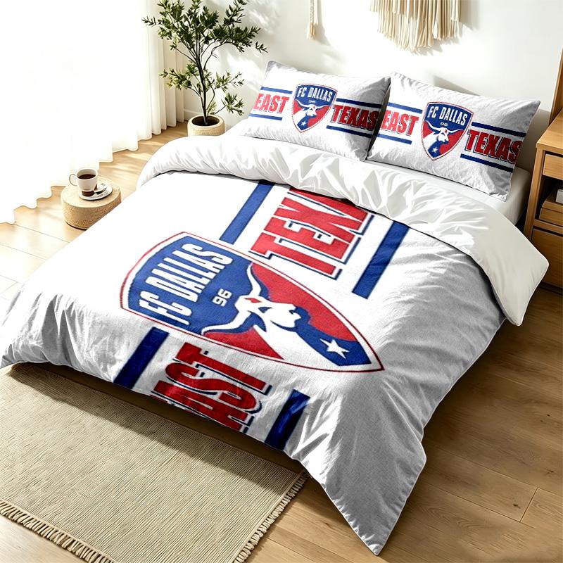 FC Dallas 3pc Duvet Cover Set Simple Modern Bedding Set Wrinkle Resistant Soft Fabric All Season Use a perfect gift