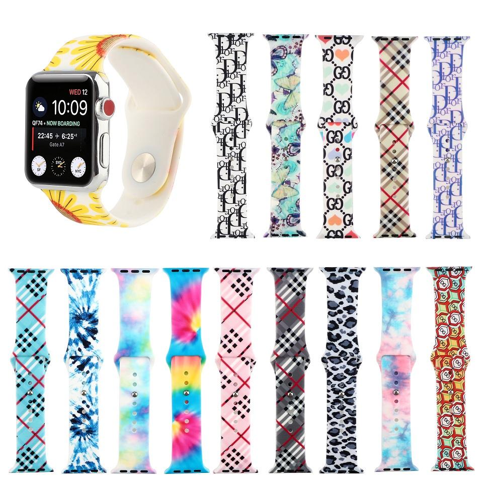 

Силиконовый ремешок с принтом для Apple Watch Series 7 6 SE 5 4 3 2, ремешок для часов, браслет для IWatch 41 мм, 45 мм, 40 мм, 42 мм, 44 мм, ремешок для часов