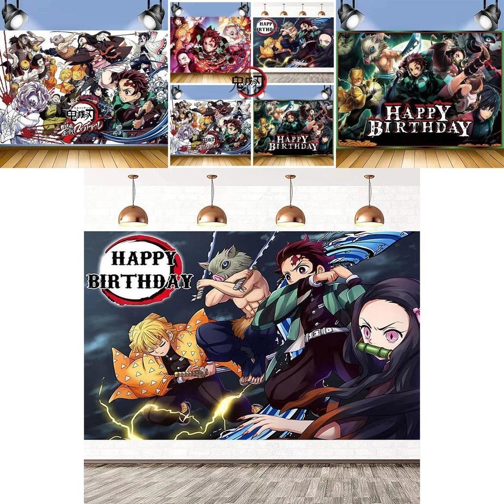 Tela de Fondo de Vinilo Temática de Demon Slayer Para Estudio Interior y Decoración de Fiestas Regalo Ideal Para Adolescentes