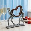 Heart Figurine Two People Carrying A Heart Sculpture Resin Tabletop Ornament for Bedroom Living Room Study Office Wedding Valentine's Day Gift