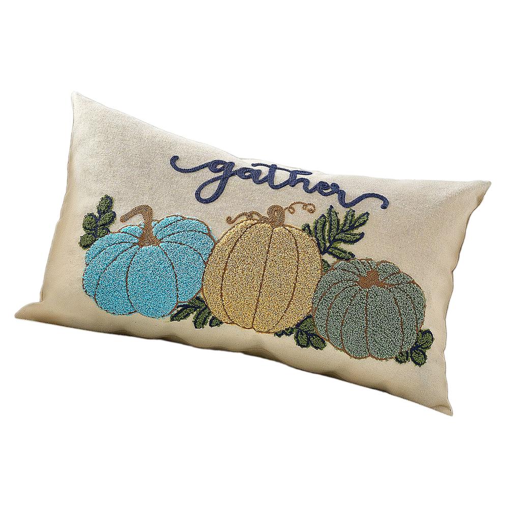 Halloween Pumpkin Embroidered Throw Pillow Cover For Sofa Living Room Outdoor Garden Decor Polyester Cushion Case