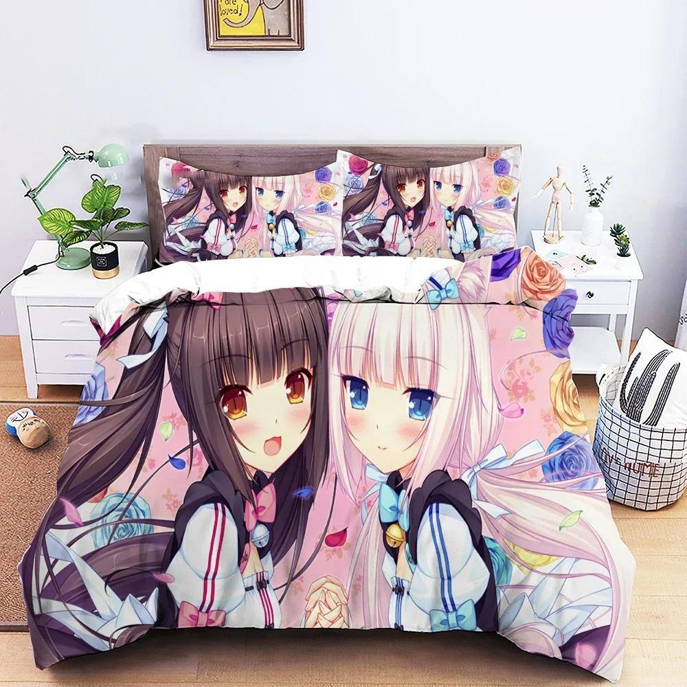 

Anime bedding set, adult duvet cover and pillowcases for double/large/extra large/single sizes, bedroom decoration 200x200cm 135x200cm