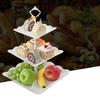2/3 Tier Cupcake Stand PP Dessert Tower Serving Tray for Fruit Tea Party Baby Shower Wedding Christmas Party - Pastel Colors