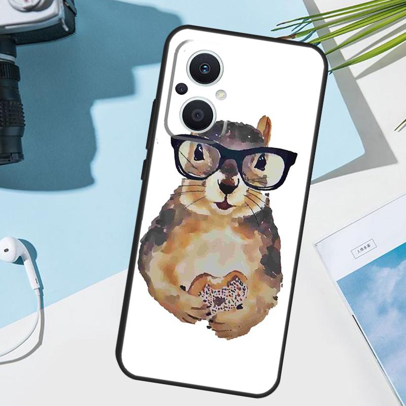 Cartoon Squirrel Cover For OPPO Reno 13 F 10 11 12 14 Pro 11F 12F 14F 7 8 Lite OPPO Find X9 X8 X5 X6 Pro Case