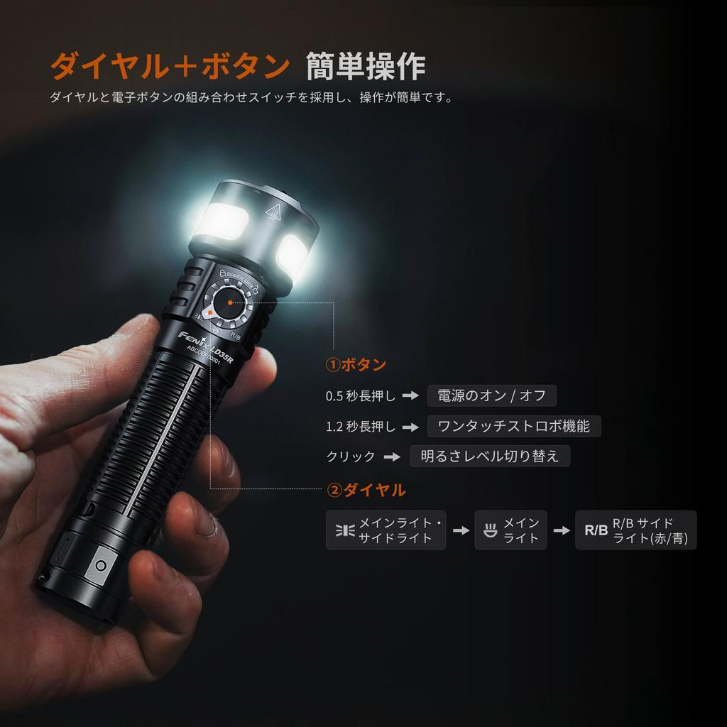 Fenix LD35R Rechargeable LED 1800 IP68 101 Hours 54 Minutes of Battery 337M Beam Portable High Ultra Perfect for Outdoor and 3400mAh Battery Powered