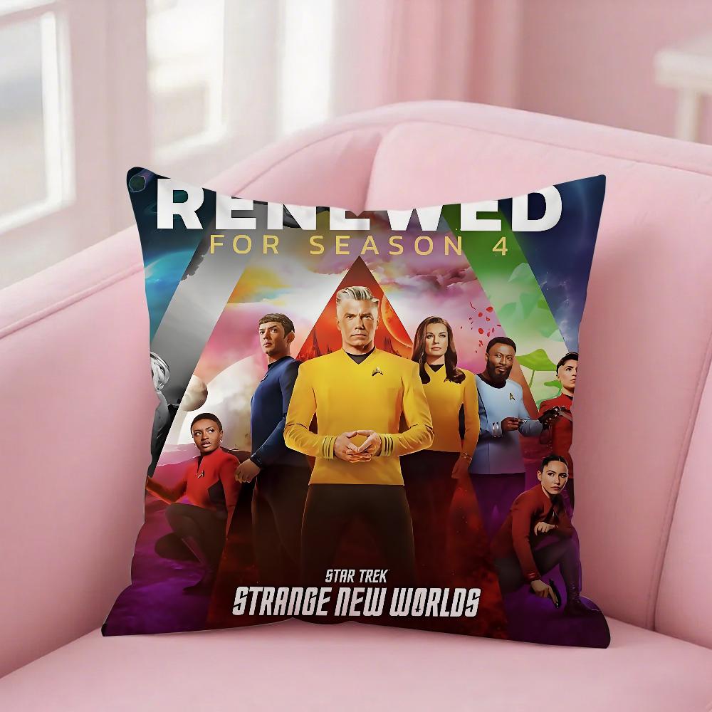 Movie Star Trek Strange New Worlds Pillow Case Square Double-Sided Printing Short Plush Sofa Cushion Cover Bedroom Bedside