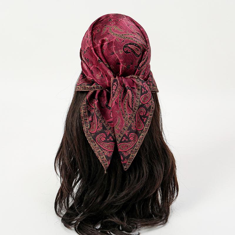 70*70cm Luxury New Paisley Printed Scarves Women's Silk Scarf Floral Hijab Scarves Small Neckties Hairbands Bags Bandana
