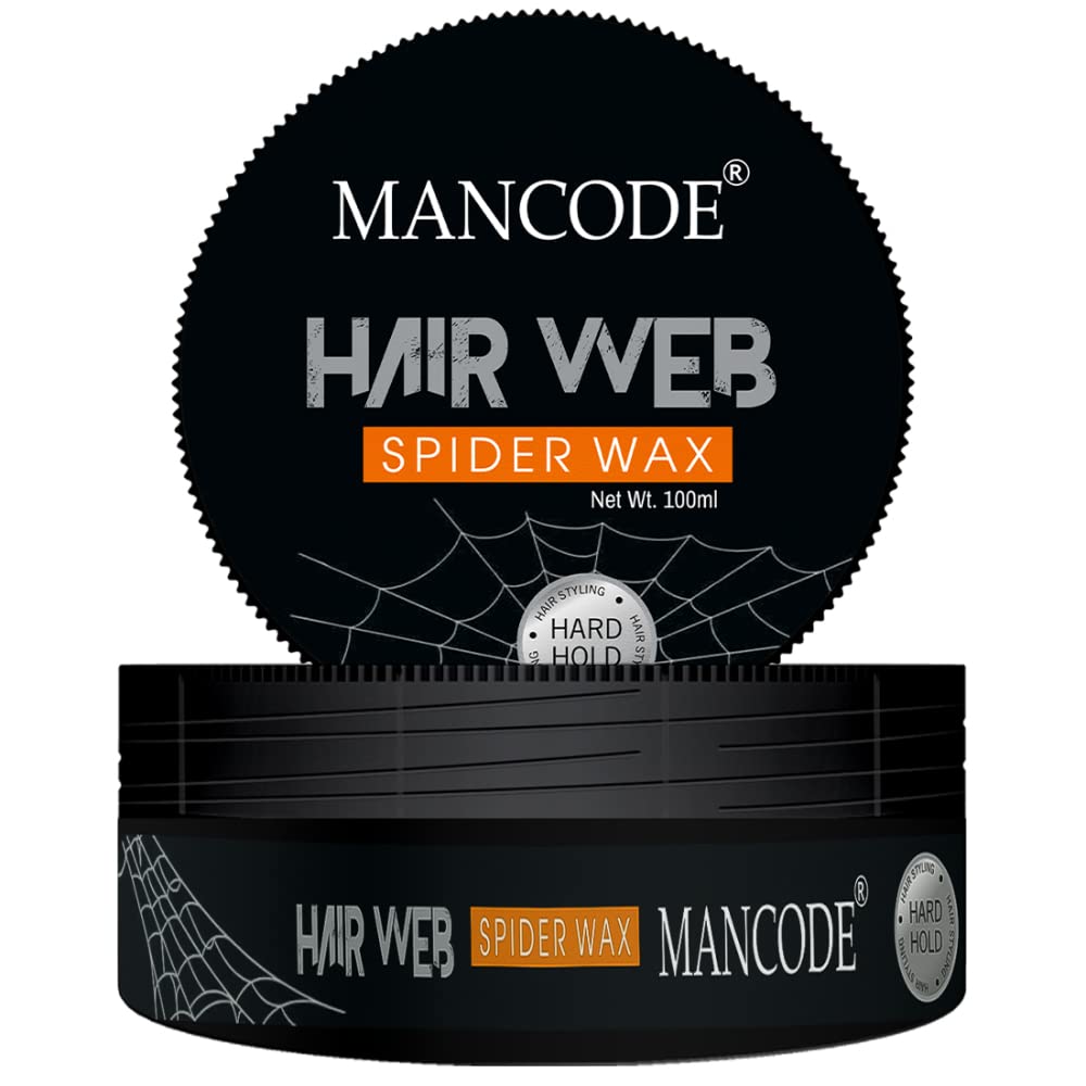 Mancode Spider Hair Web Wax for Men | 100ML | Extra Long-Lasting, Powerful 24-Hour Strong Hold | Enhances Hair Volume & Texture | Non-Sticky, Glossy