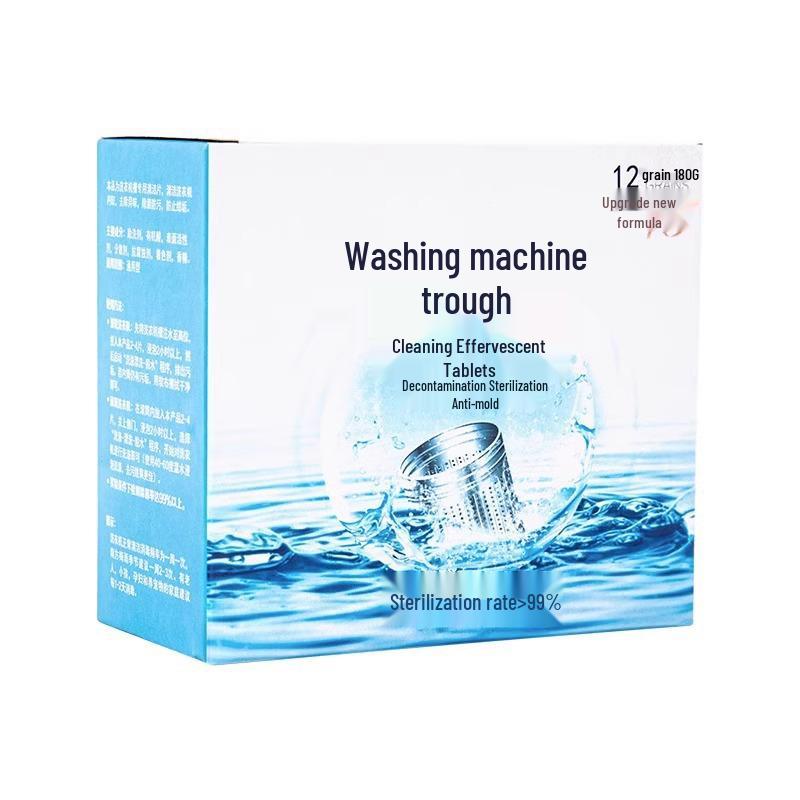 Effervescent Washer Cleaner Tablets - Sterilize, Disinfect, and Descale Fully Automatic Drum Machines