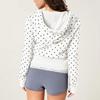 Giacca da Donna Casual a Pois con Cappuccio e Zip Manica Lunga per l'Uso Quotidiano