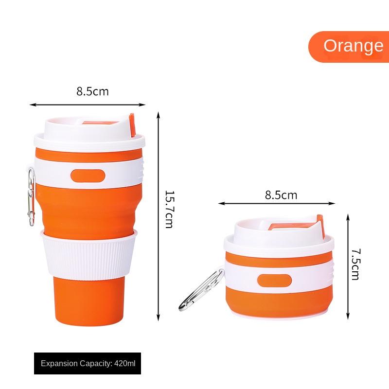 Outdoor Activity Foldable Lightweight to Carry Silicone Coffee Cup Drop-Resistant Food Grade Environmental Protection Drink Cup Lidded Silicone Wat