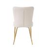 Velvet Dining Chair, Set of 6, Luxurious, Living Room, Bedroom, Lounge Chair with Four Golden Metal Support Legs, Lumbar Support, Beige