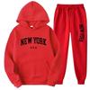 Unisex Casual Loose-Fit Hoodie Set with Letter Print Design