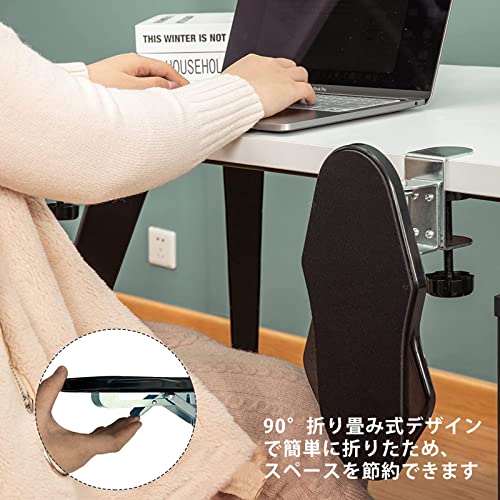 Ergonomic Folding Desk Extender, Desktop Extender with Armrest and Mouse Table, Easy Installation, Relieves Fatigue, Ideal for Home and Office