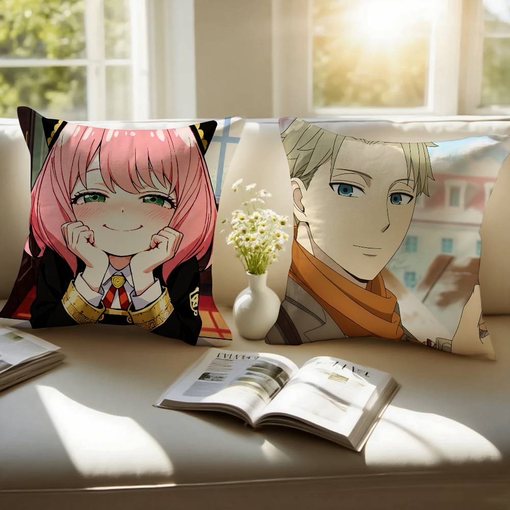 S-SPY Anime FAMILY Pillow Case Sofa and Living Room Decorative Cushion Covers Dust-proof and Mite-proof Invisible Zipper