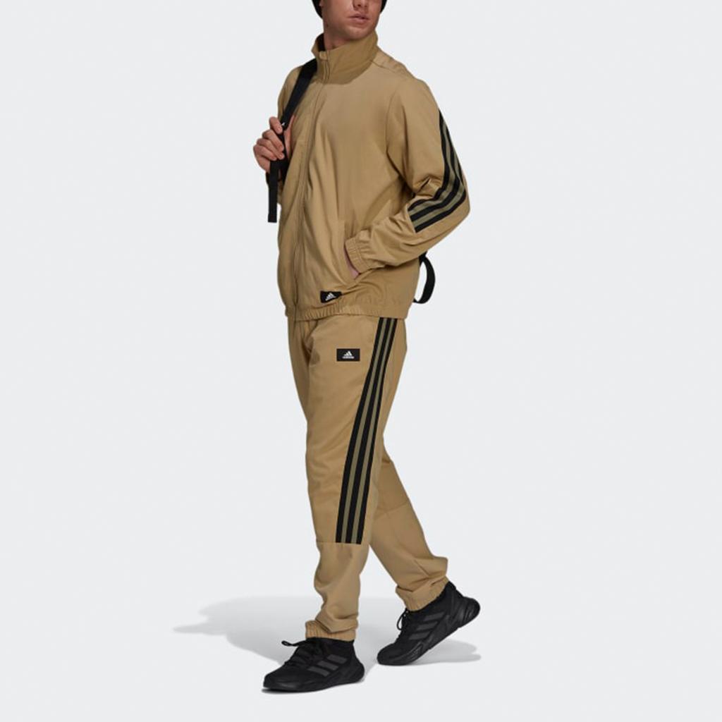 Adidas Future Icon Colorblock Stripe Zip-Up Track Jacket Men Outerwear Khaki GT0118