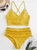 Bikini Women Swimsuit 2025 New Solid Ribbed Sling Bikinis Set Sexy High Waist Swimwear Summer 2 Piece Beach Bathing Suit Female