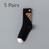 5 Pairs of Boys Spring and Autumn Pure Cotton Anti Foot Odor Sports Basketball Socks