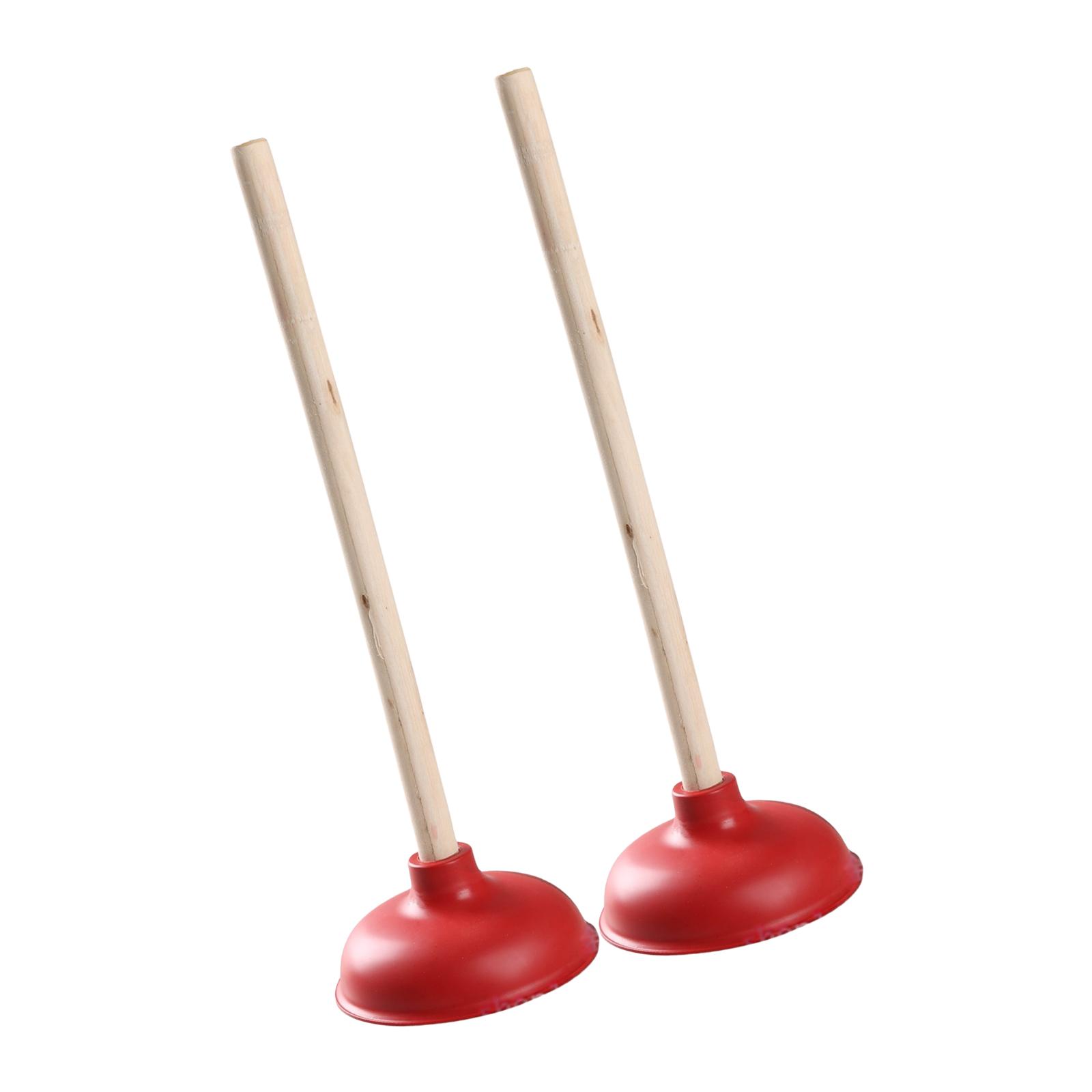 

2 шт. вантуз для унитаза и раковины с длинной деревянной ручкой для эффективного удаления засоров, инструмент для прочистки унитаза