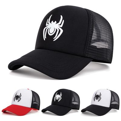 2026 New Fashionable Creative Baseball Hat Spider Printing Street HipHop Skateboarding Hat Outdoor Leisure Sunshade Hat Mesh Hat