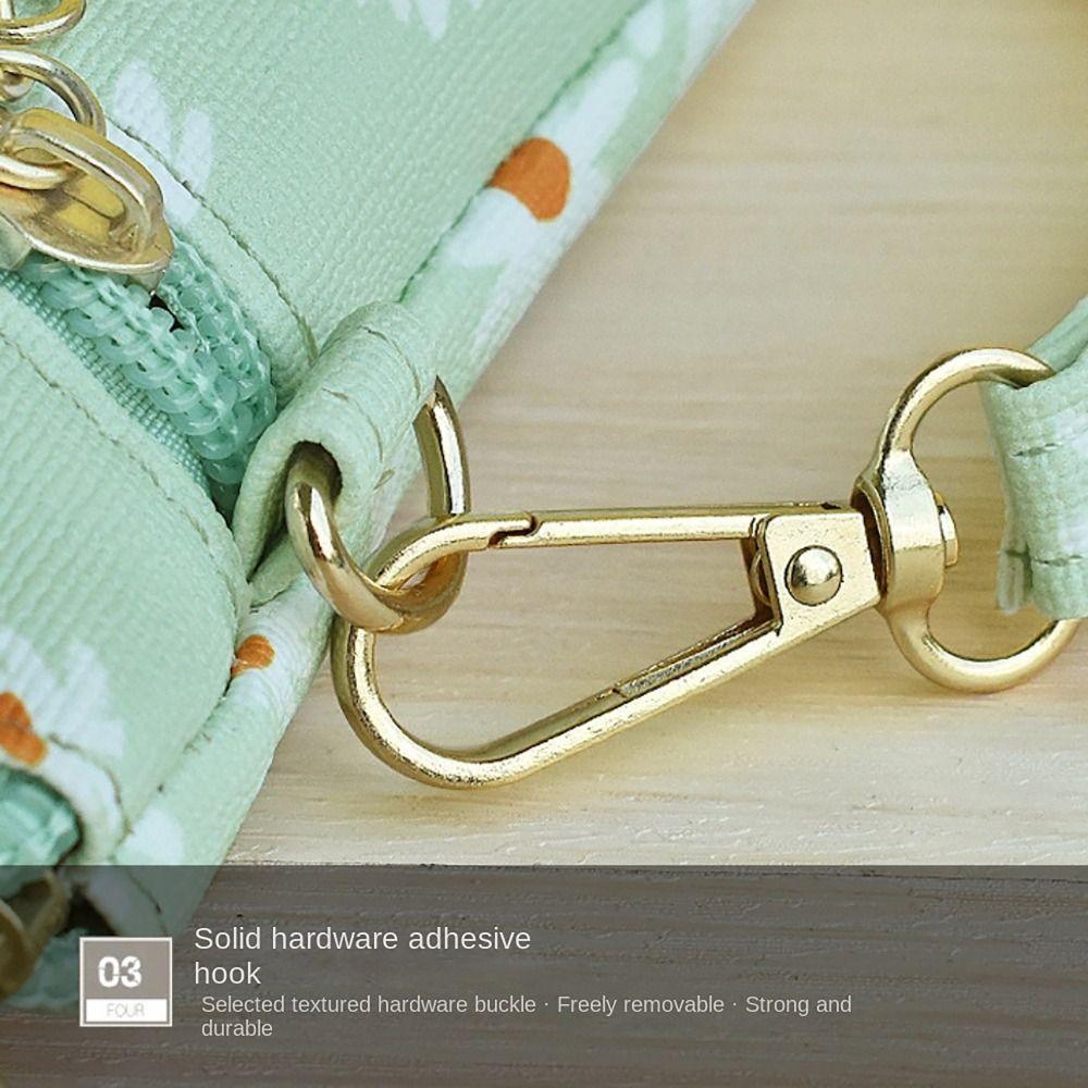 PU Leather Money Coin Purse Wear-resistant with wrist strap Credit Card Holoder Daisy Printed Zipper Phone Bag for Women Maiden