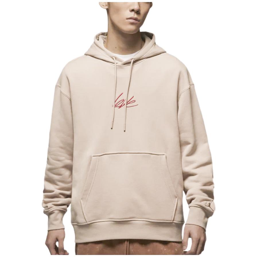 Jordan Embroidered Letter Hoodie Men Tops Fossil-Lime FD4801-292