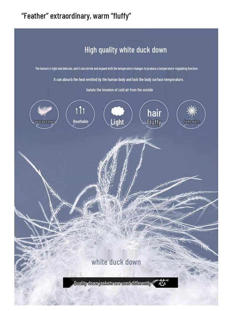 Damen Stilvolle Mittellange Daunenjacke mit Weißer Entendaune - Winterkollektion 2025