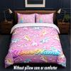 Fantasy Magic Theme Custom Text Or Name 3Pcs Bedding Set,1 Flat Sheet & 2 Pillowcases Personalized Home Bedding