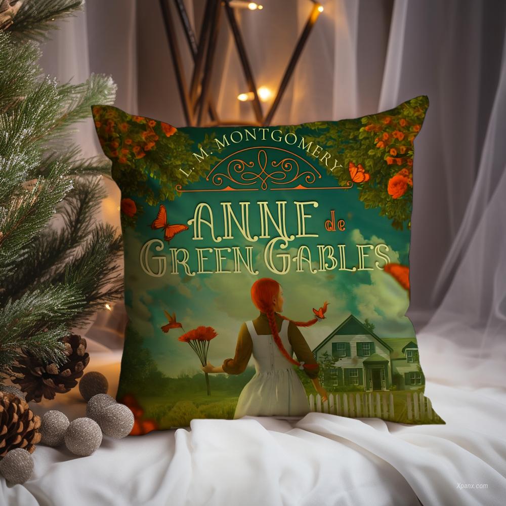 Books Anne of Green Gables Cushion Cover Premium Comfort Reversible Pillow Cove -Two in One Design for Any Room & Car Interior