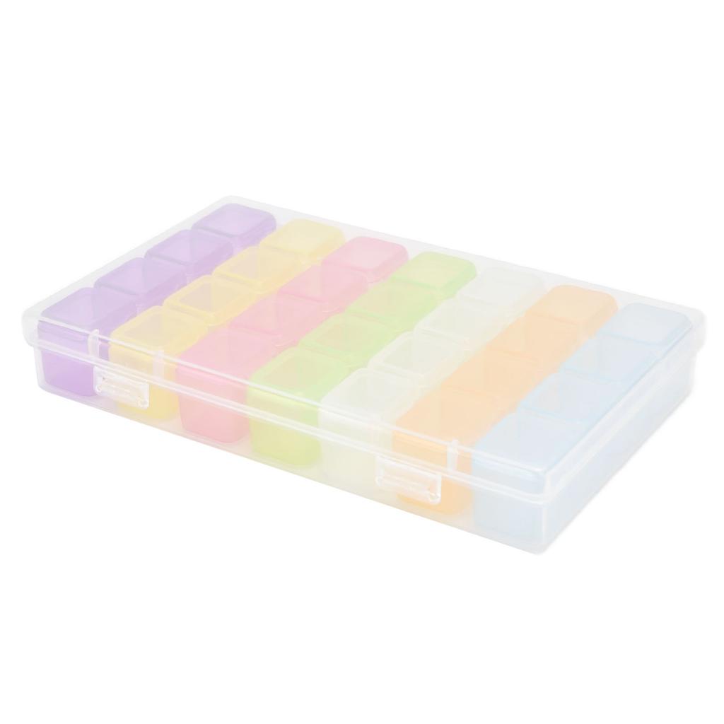 28 Slots Clear Plastic Storage Box Portable Detachable Organizer Box for Small Items Earrings