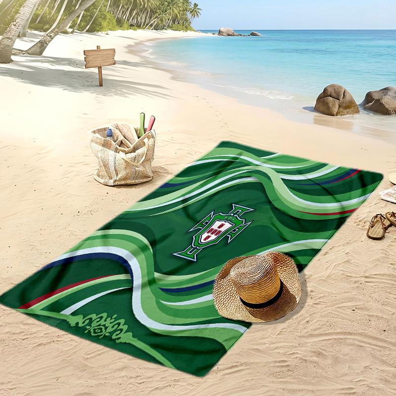 Asciugamano da Spiaggia Stampa Calcio Portogallo Asciugatura Rapida Super Assorbente Morbido Asciugamano da Bagno per Nuoto Spiaggia Viaggio Souvenir Regalo