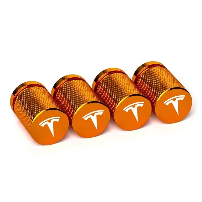 4PCS Car Wheel Tire Stem Valve Caps Covers Exterior for Tesla Model X S Y 3 Roadster P85D P90D P100D Tire Decoration