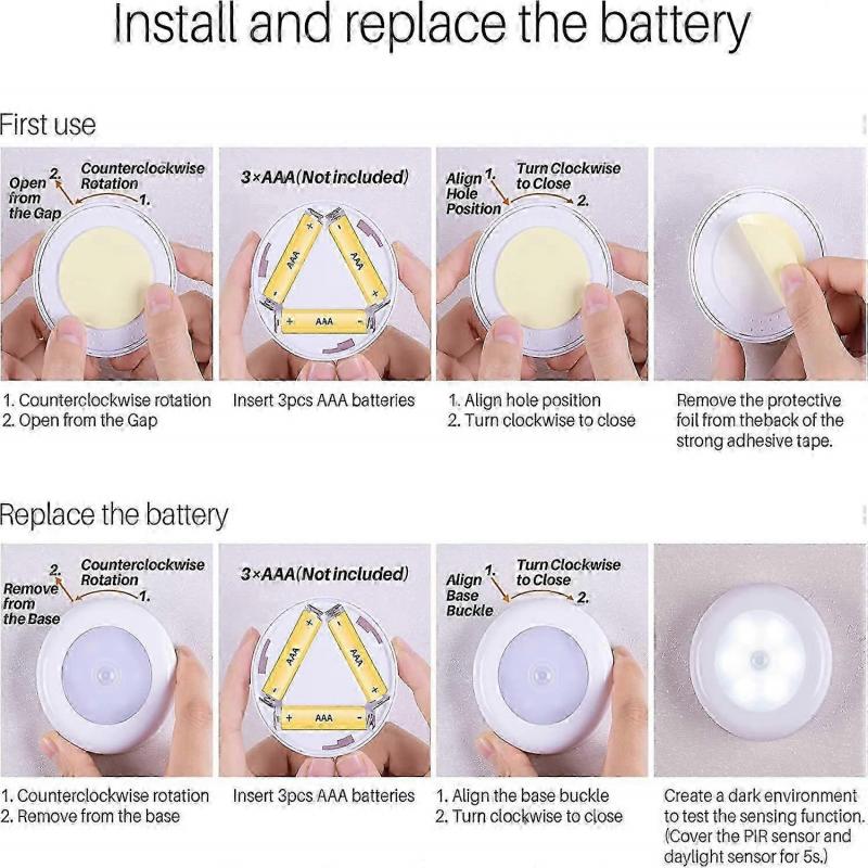 Bewegungsmelderleuchten Innen (Kaltweiß, 3er-Pack)