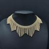 Elegant Rhinestone Tassel Choker Necklace: European-American Luxury Banquet Jewelry