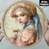 Vintage Rococo Oval Metal Wall Art Portrait for Living Room