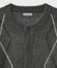 Belier Brushed Argyle Cardigan - Grey