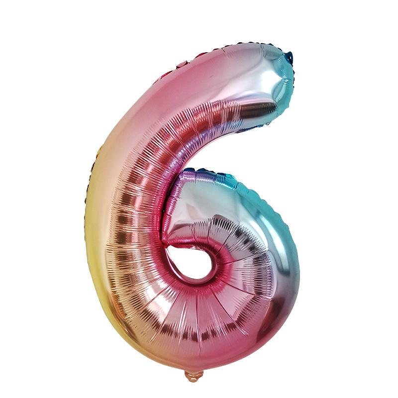32-Inch Gradient Color Aluminum Foil Number Balloons - US Version