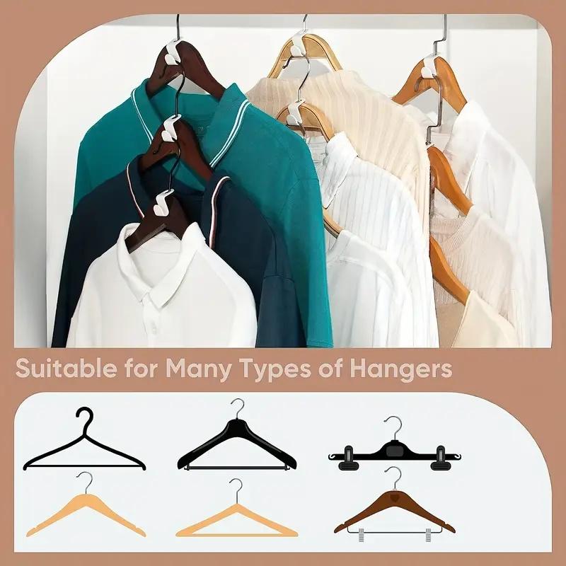 50-Pack Plastic Hanger Connectors, Heavy-Duty Space Saver for Closet & Wardrobe Organization
