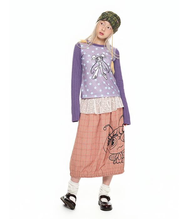 YOUTHBATH Corsage Checked Beanie_Olive