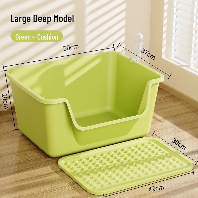 Extra Large Semi-Enclosed Splash-Proof Cat Litter Box for Maine Coons