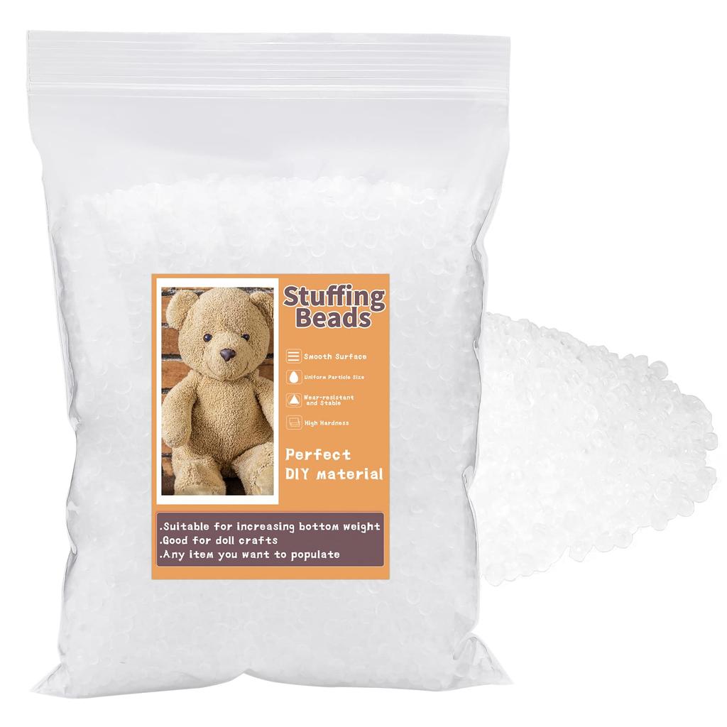 Fenrry 300/350/450/500/600g Kunststoffpellets Füllung Poly Spielzeug Transparent Gewicht gefüllte Perlen zum Füllen Stoffkunst DIY Stofftier