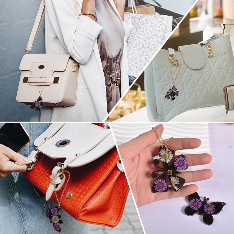 Cute for Butterfly Resin Mold Silicone Keychain Mold Pendant Epoxy Casting Mould with Hole for DIY Crafts Jewelry Making