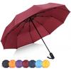 ZOMAKE Folding Umbrella with Automatic 10 Super Extra Rainy Season Typhoon Rain or Storage Pouch Included One-Touch Open/Close, Ribs, Water-Repellent,